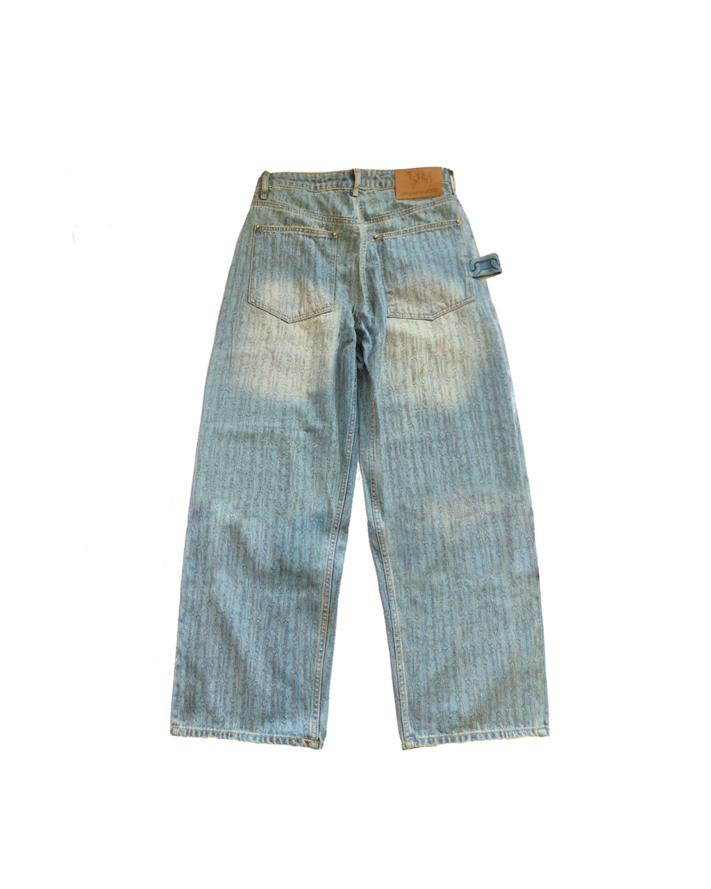 Script Double Knee Jeans Acid Blue