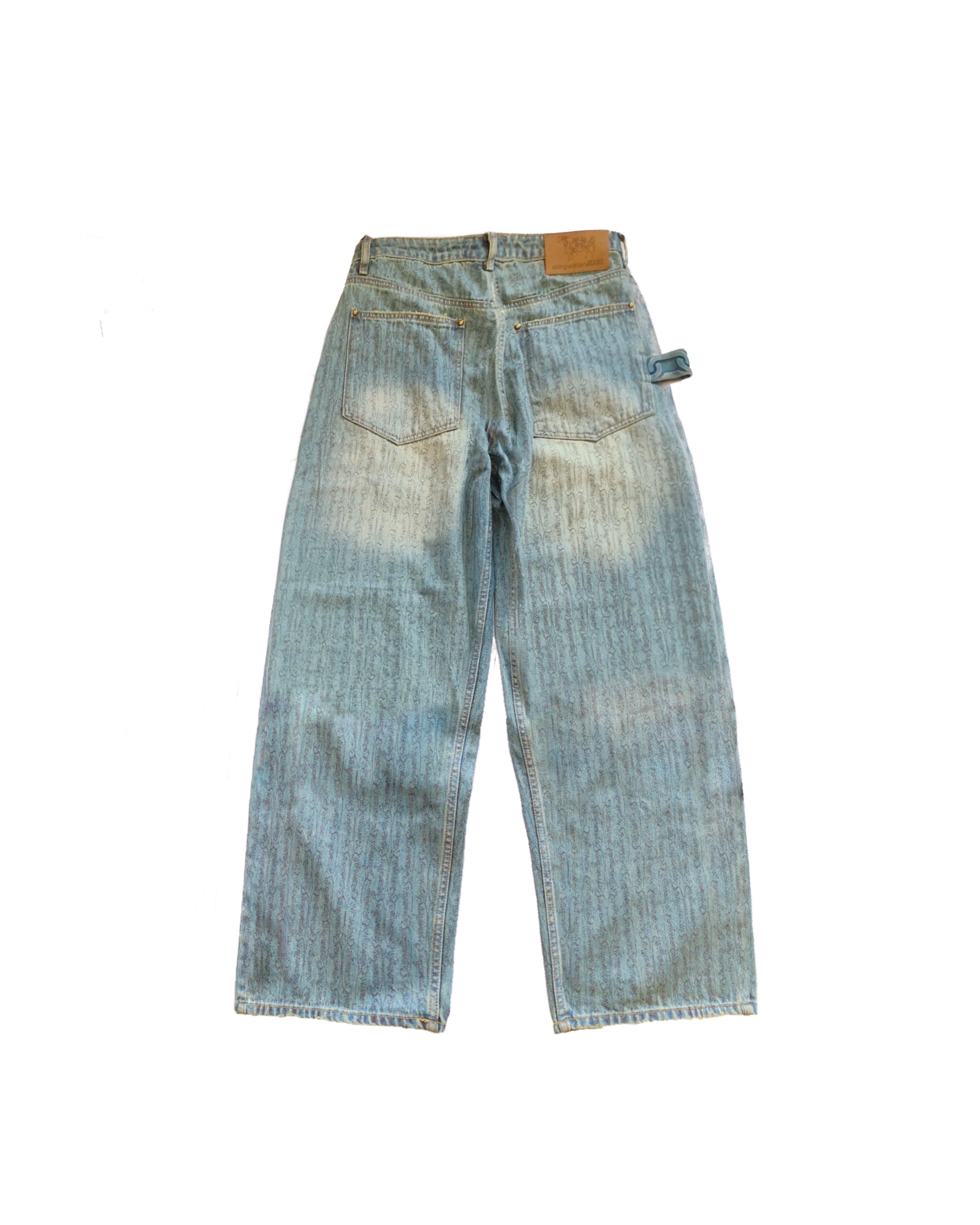 Script Double Knee Jeans Acid Blue