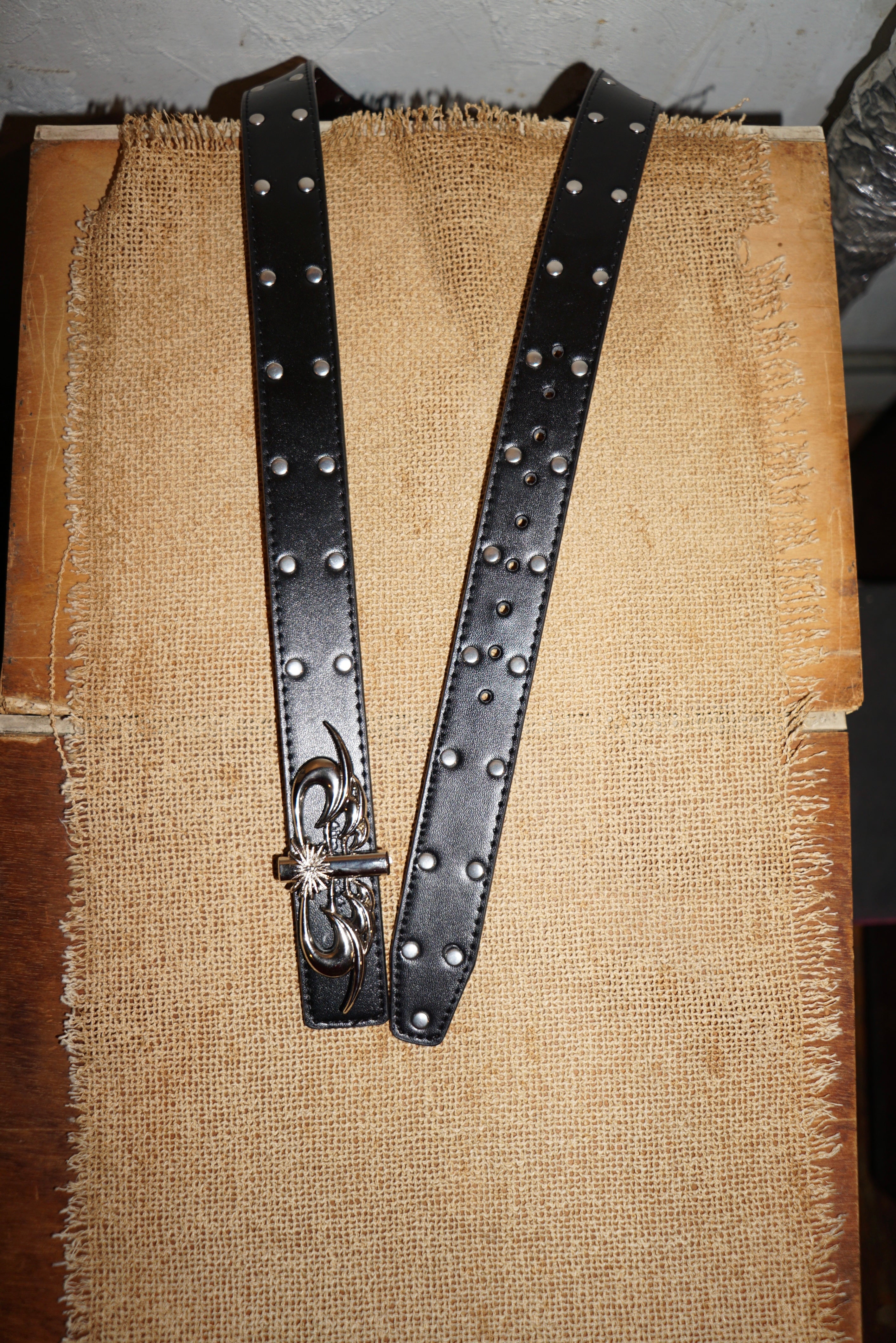 Moses Studded Thin Belt Chrome