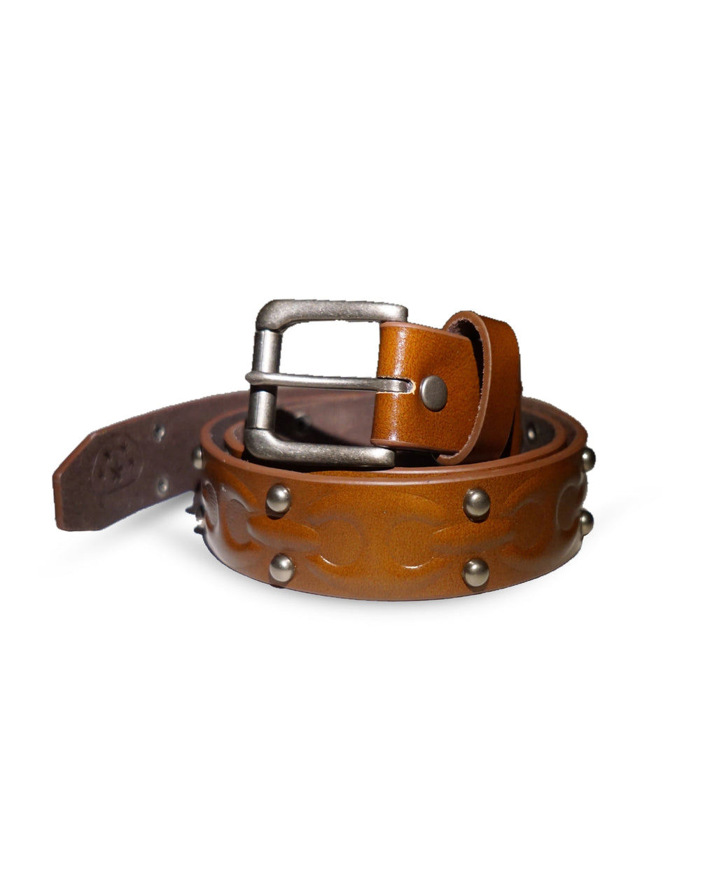 Stingwater Anchor Chain Studded Belt Rusty Brown