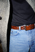 Stingwater Anchor Chain Studded Belt Rusty Brown