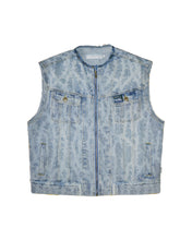 Load image into Gallery viewer, Moto Denim Vest Unchained Blue Thorn
