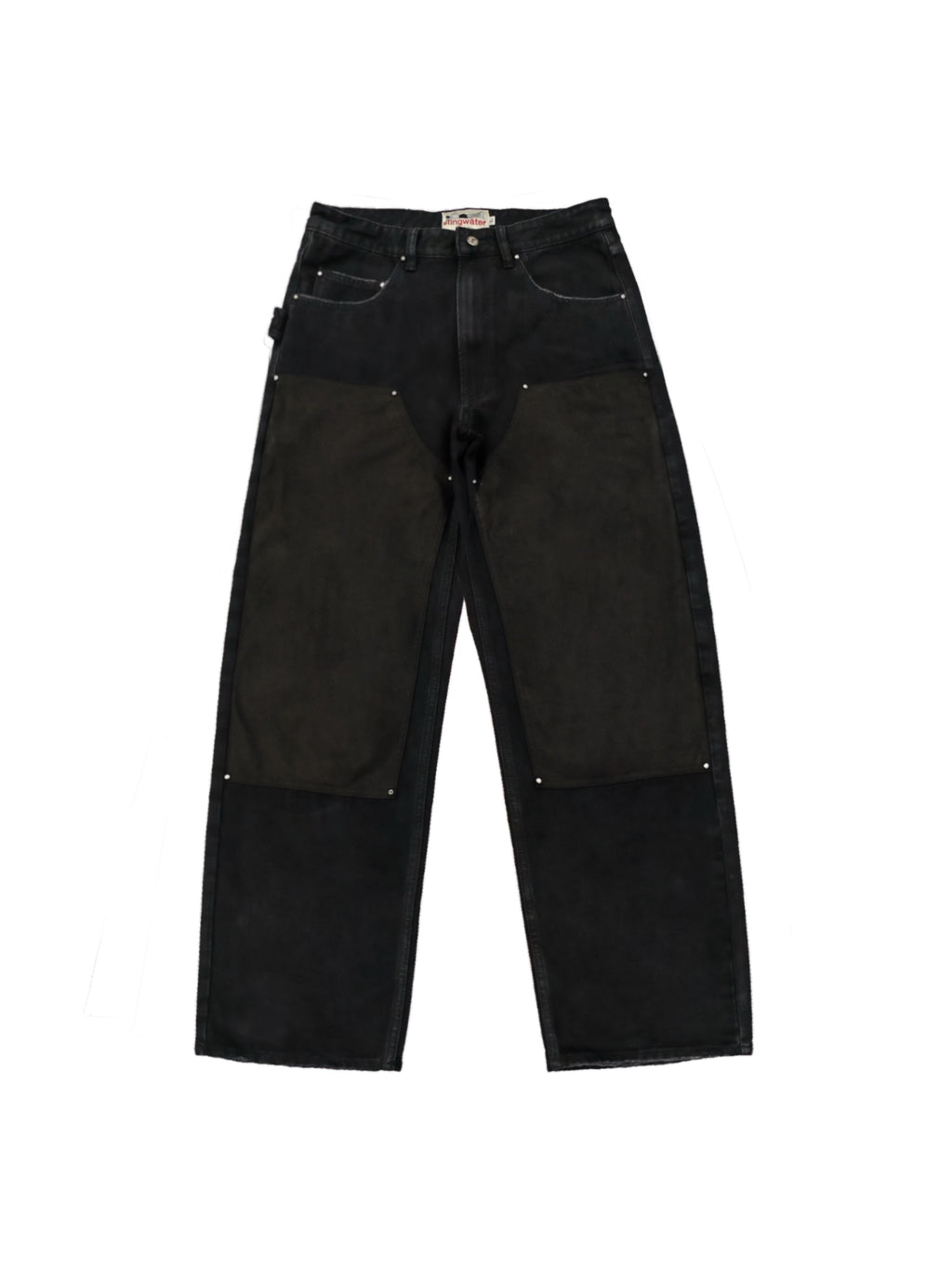 Vegan Suede Double Knee Moses Jeans Black