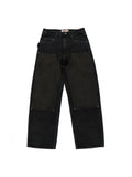 Vegan Suede Double Knee Moses Jeans Black