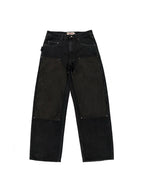 Vegan Suede Double Knee Moses Jeans Black