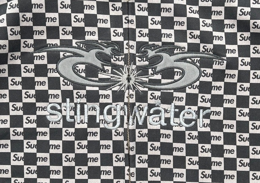 Sue Me Zip Up Hoodie Black/Metal