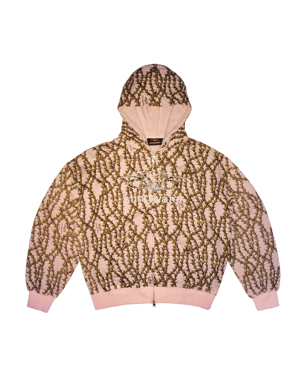 Moses Snake Thorn Zip Up Hoodie Pink Salt