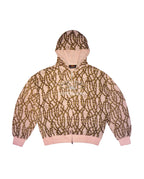 Moses Snake Thorn Zip Up Hoodie Pink Salt