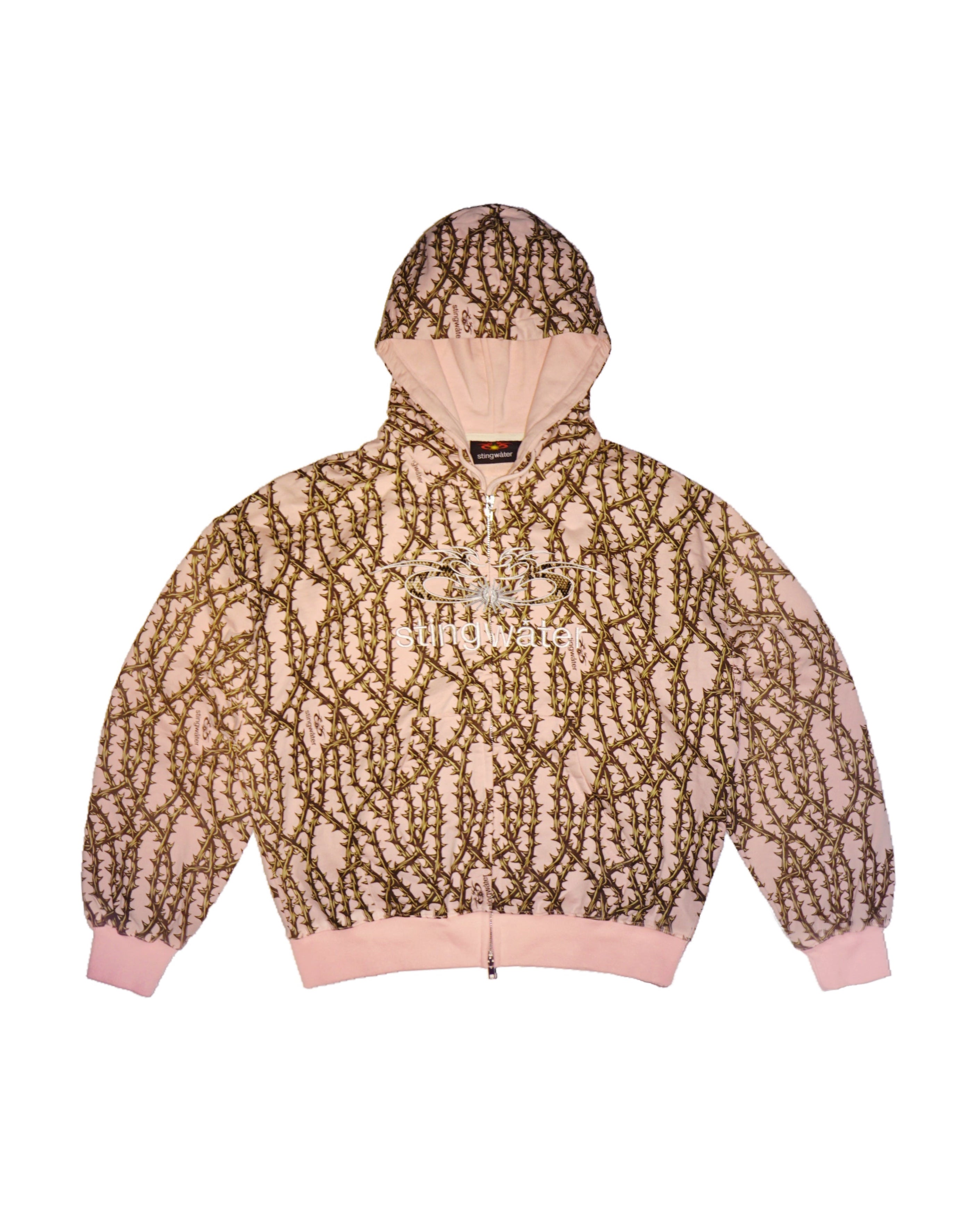 Moses Snake Thorn Zip Up Hoodie Pink Salt