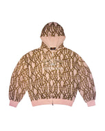 Moses Snake Thorn Zip Up Hoodie Pink Salt