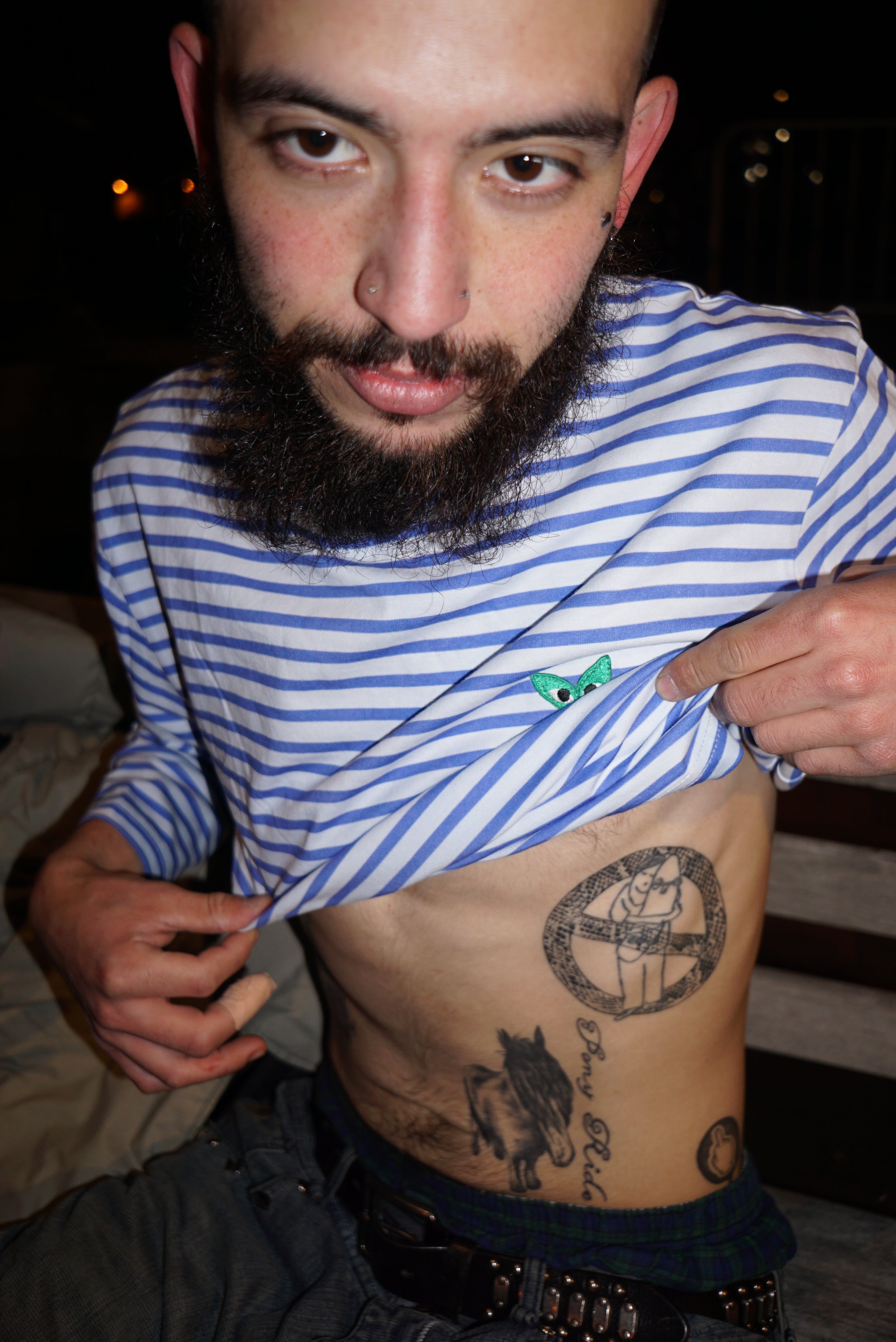 Tomatoe Long Sleeve Striped T-Shirt White/Blue