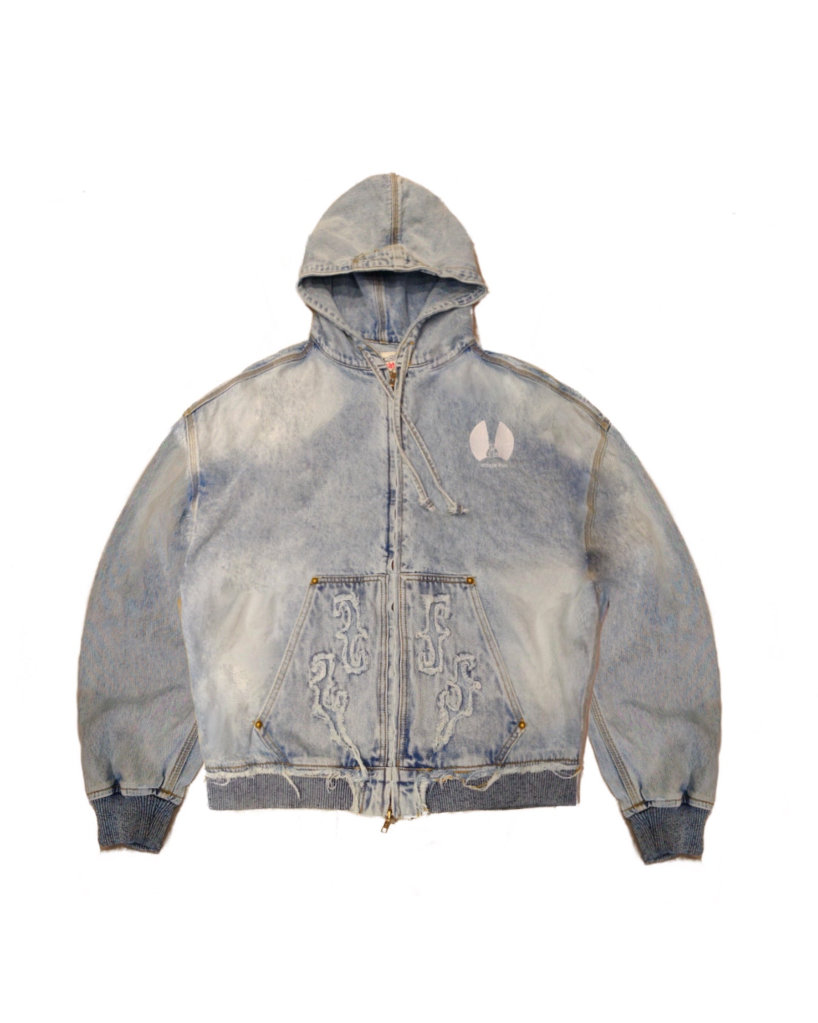 Kowboy Denim Zip Up Hoodie Vintage Blue