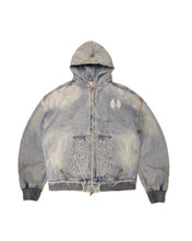Load image into Gallery viewer, Kowboy Denim Zip Up Hoodie Vintage Blue
