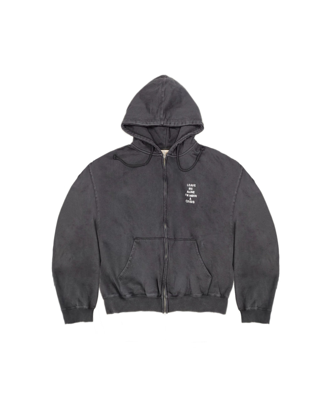Mini Crisis Zip Up Hoodie Faded Black