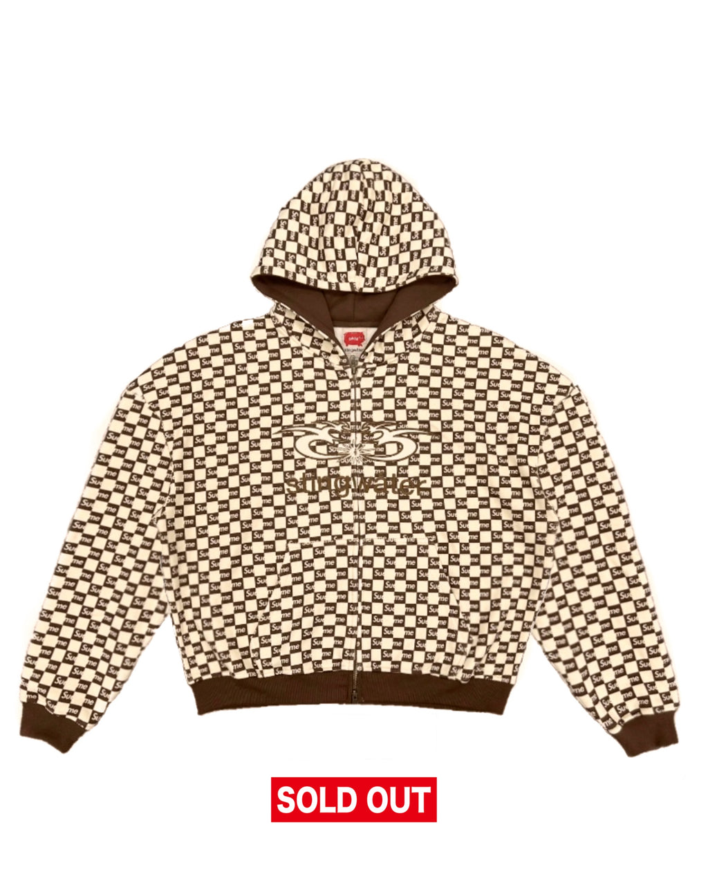 Sue Me Zip Up Hoodie Coffee/Cream