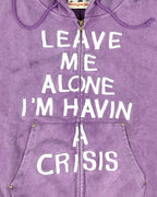 Crisis Zip Up Hoodie Acid Purple