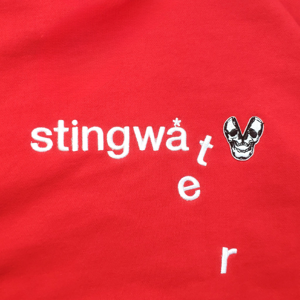 Classic melting logo and skull patch Hoodie Red