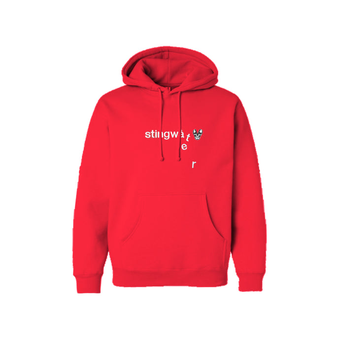 Classic melting logo and skull patch Hoodie Red
