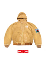 American Dream Canvas Zip Up Hoodie Brown