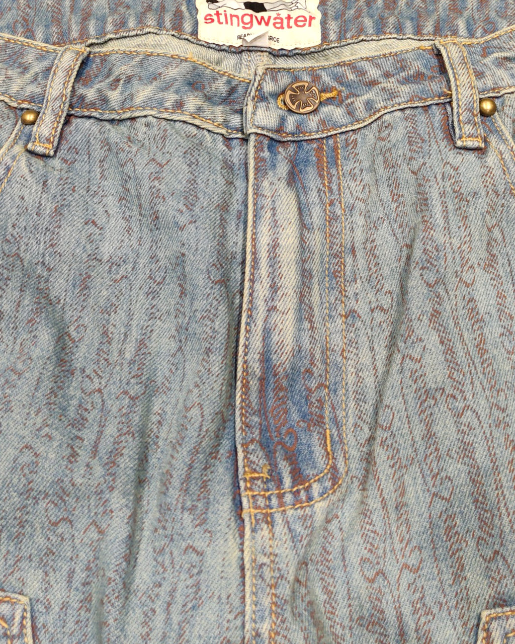 Script Double Knee Jeans Acid Blue