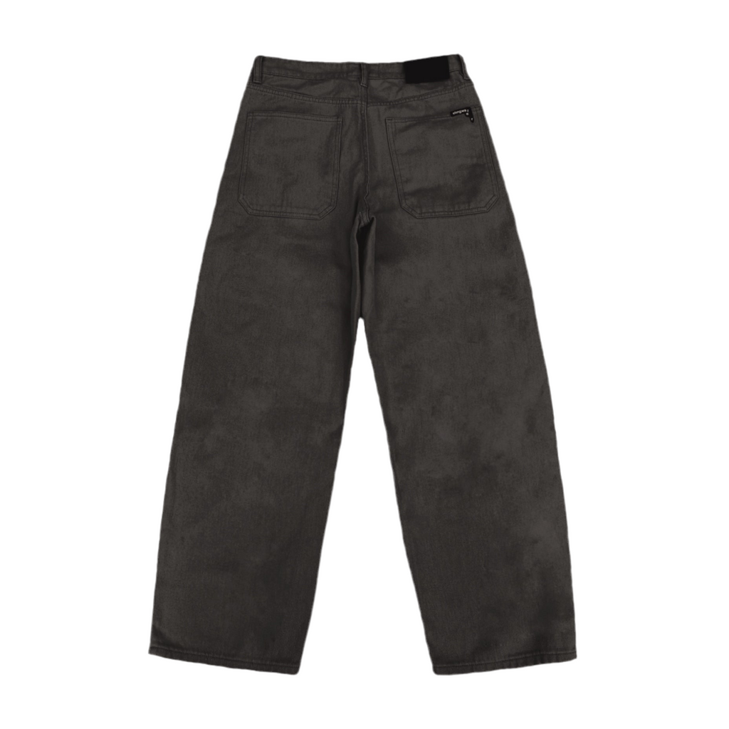 Vegan Suede Double Knee Twill Pants Black