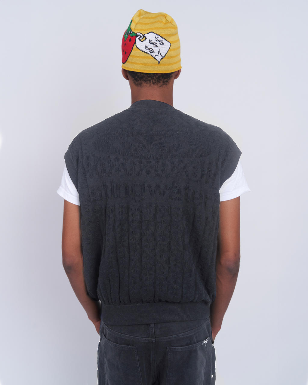 Moses Chain Knit Sweater Vest Black