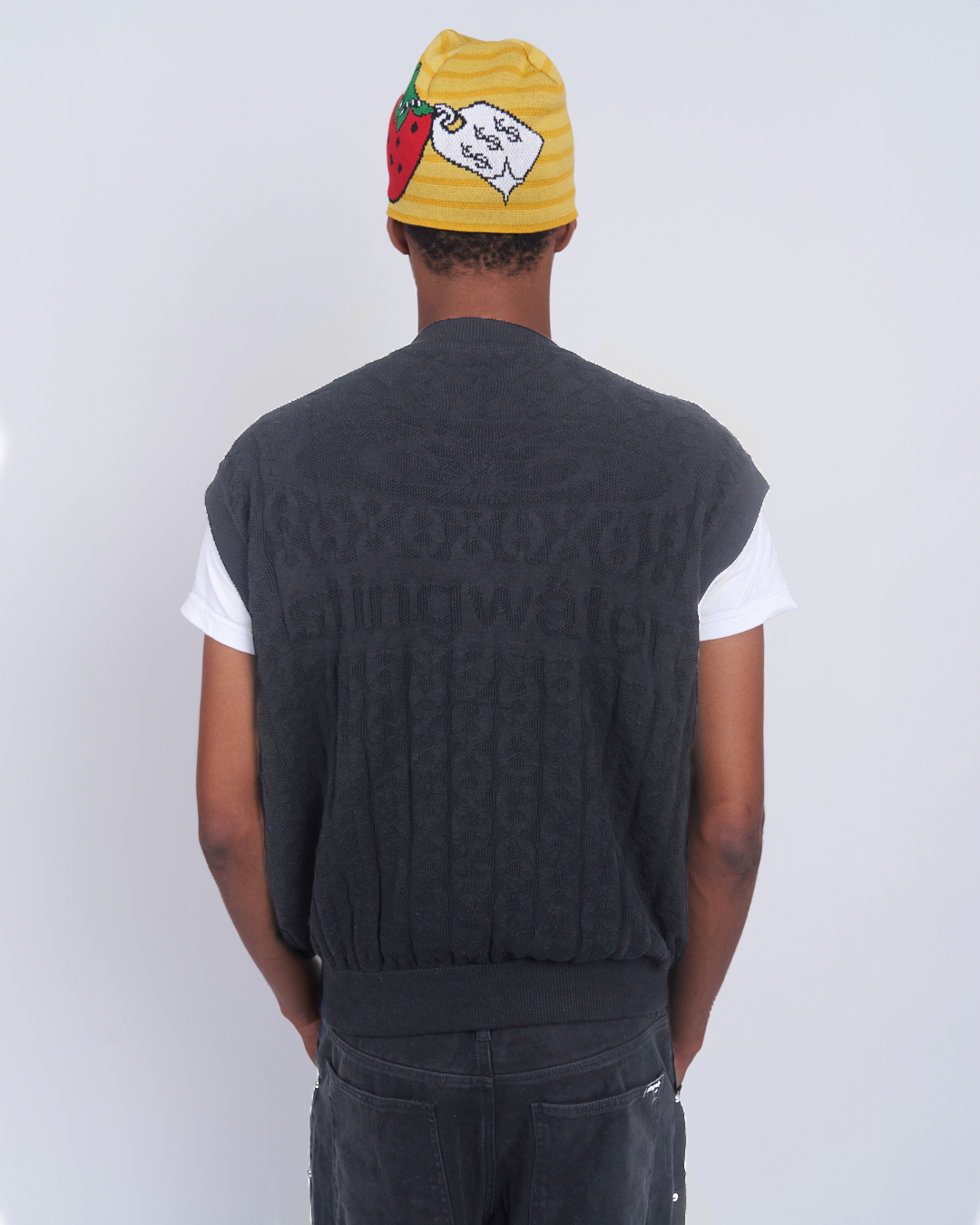 Moses Chain Knit Sweater Vest Black