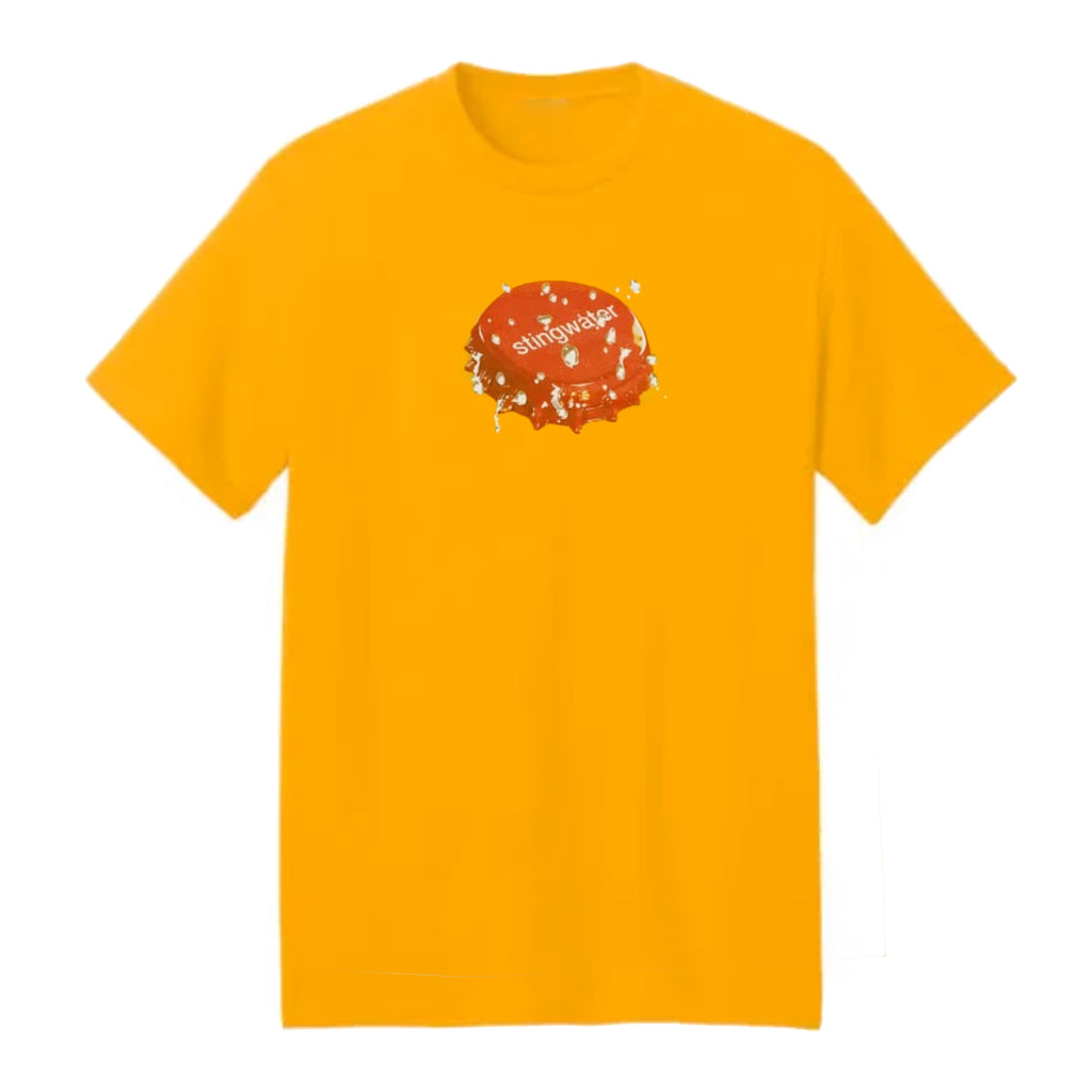 Bottle cap t shirt golden yellow