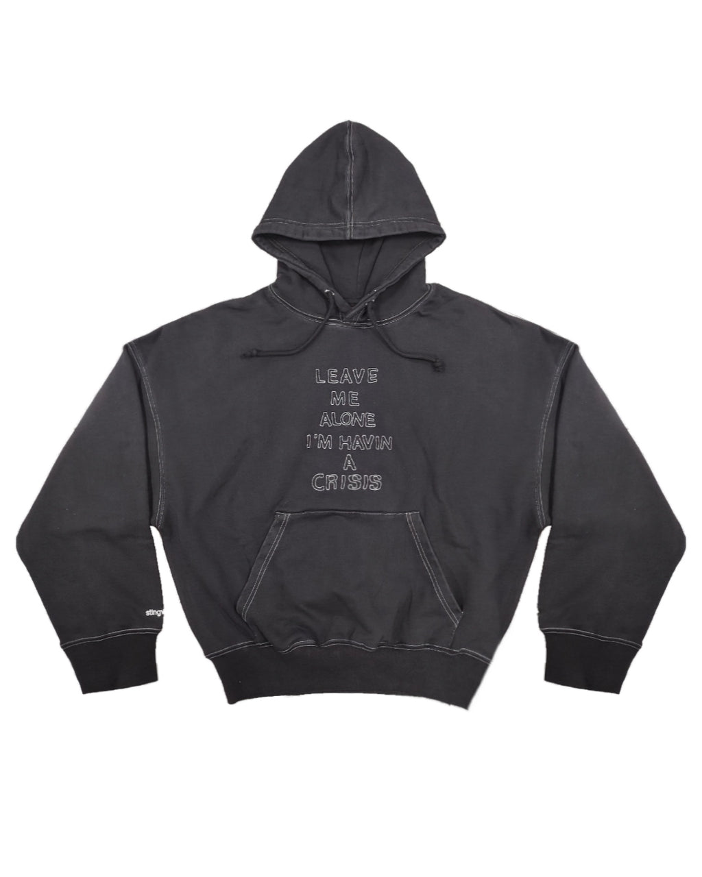 Crisis Outline Hoodie Faded Black