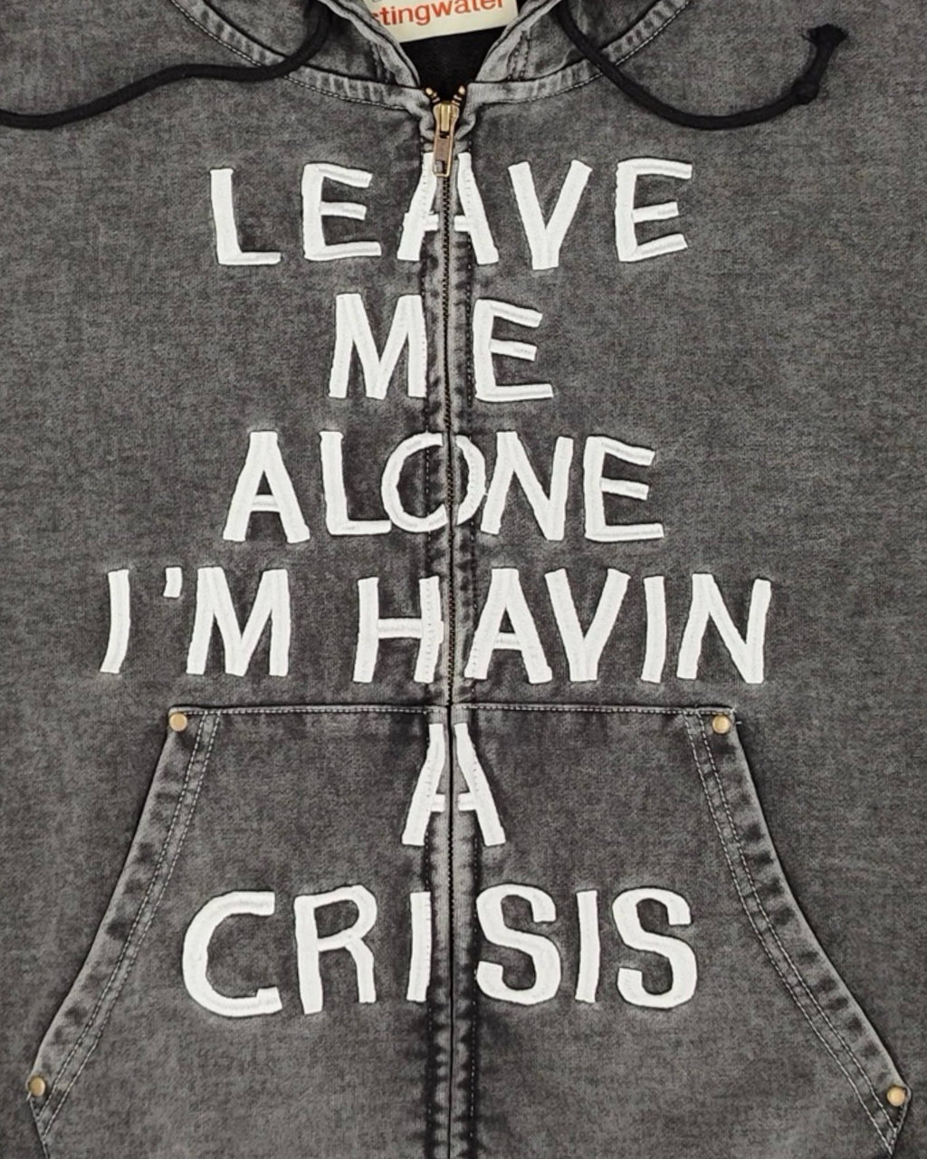 Crisis Zip Up Hoodie Acid Black