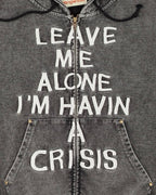 Crisis Zip Up Hoodie Acid Black