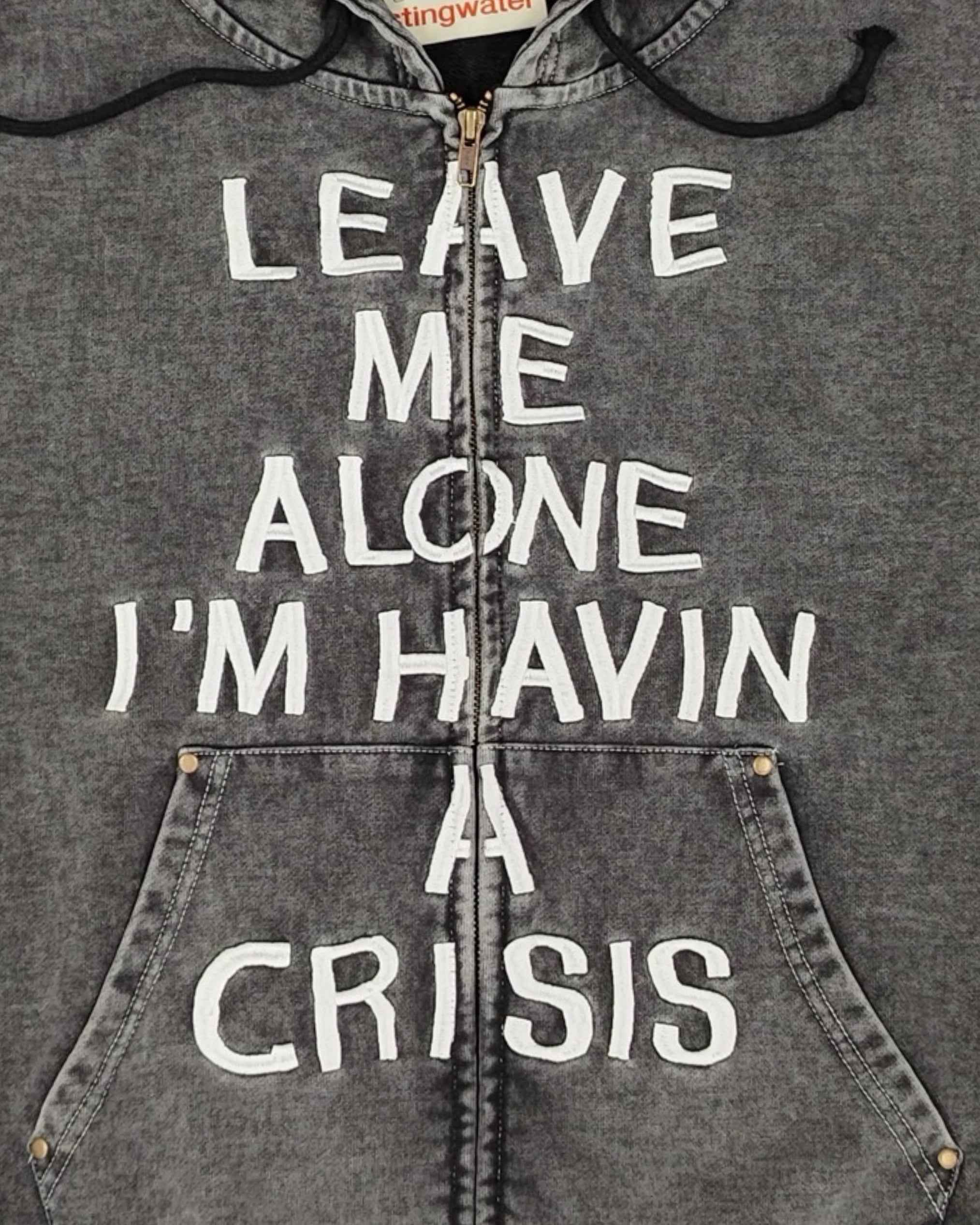 Crisis Zip Up Hoodie Acid Black