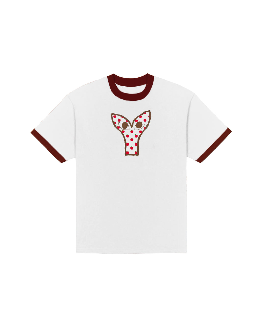 Aapi Apple T-Shirt White/Brown Ringer