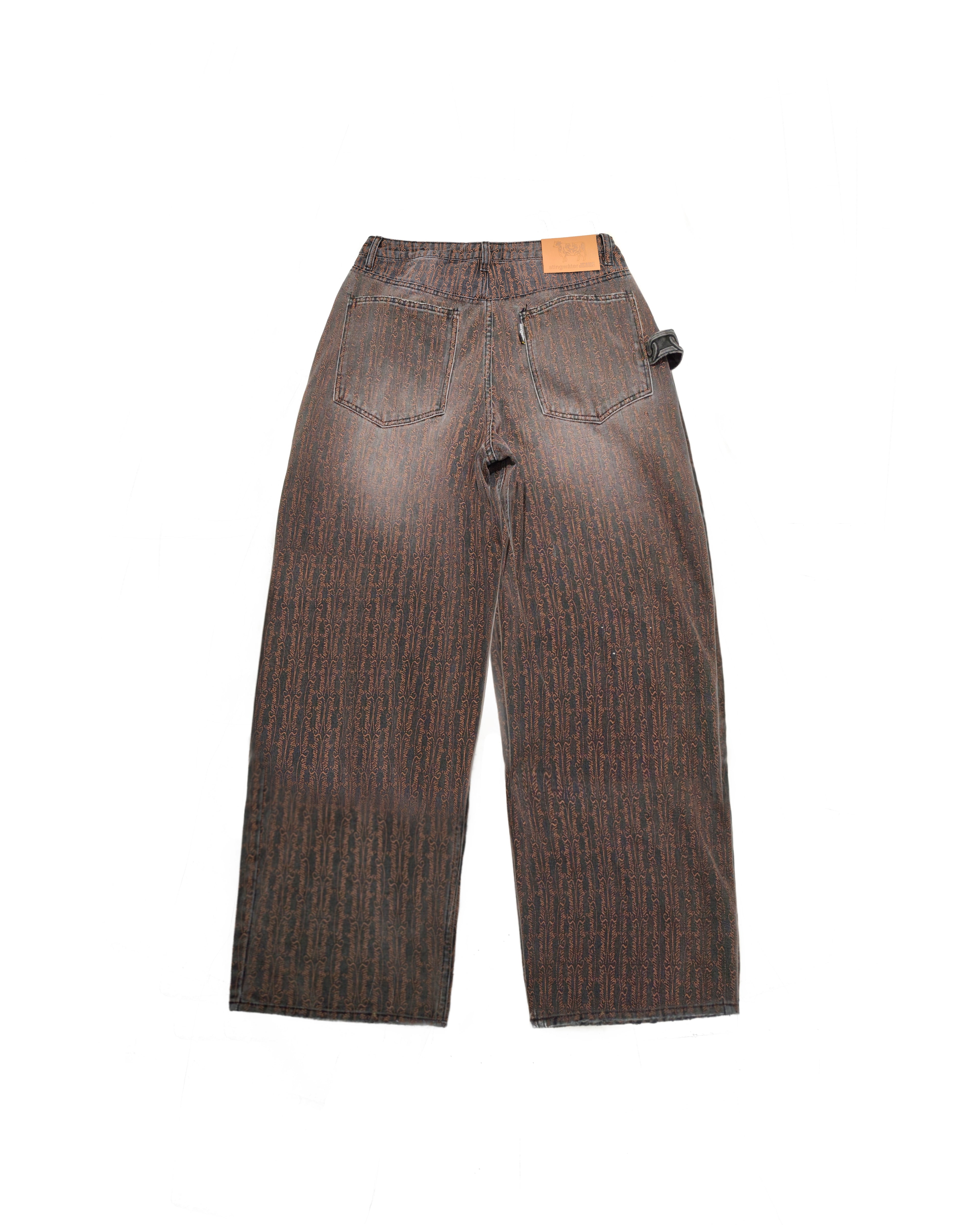 Script Double Knee Jeans Acid Black