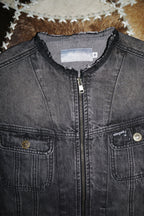 Moto Denim Vest Unchained Acid Black