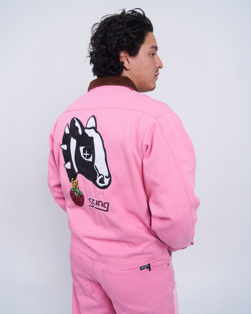 Cow Head Work Jacket Pink