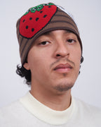 V Speshal Organic Strawberry Beanie Brown Stripes
