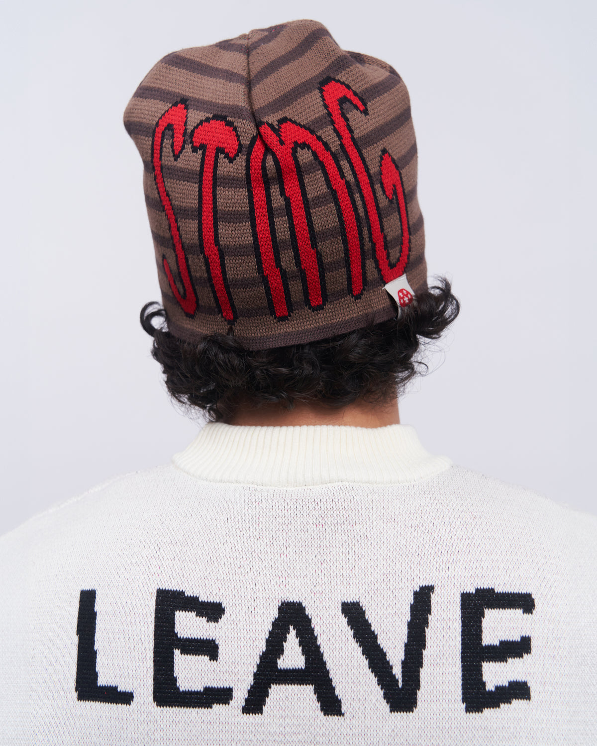 V Speshal Organic Strawberry Beanie Brown Stripes