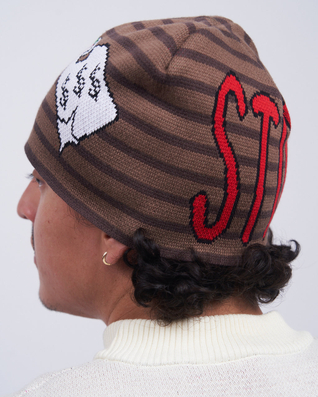 V Speshal Organic Strawberry Beanie Brown Stripes