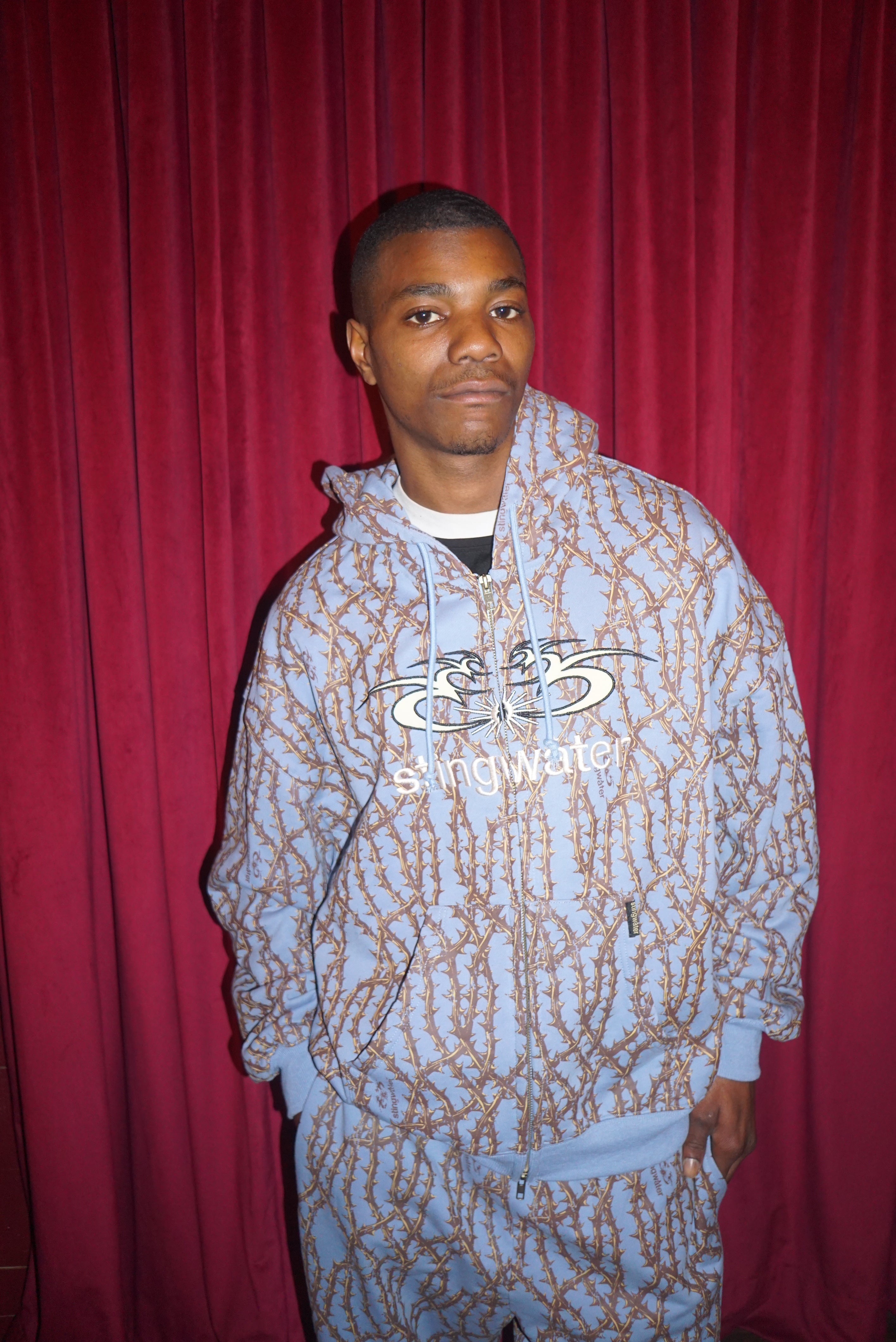 Thorn Zip Up Hoodie Blue