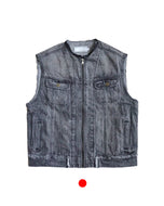 Moto Denim Vest Unchained Acid Black