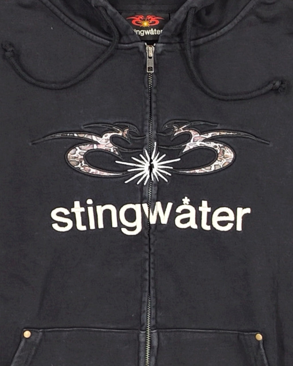 Moses Snake Zip Up Hoodie Faded Black