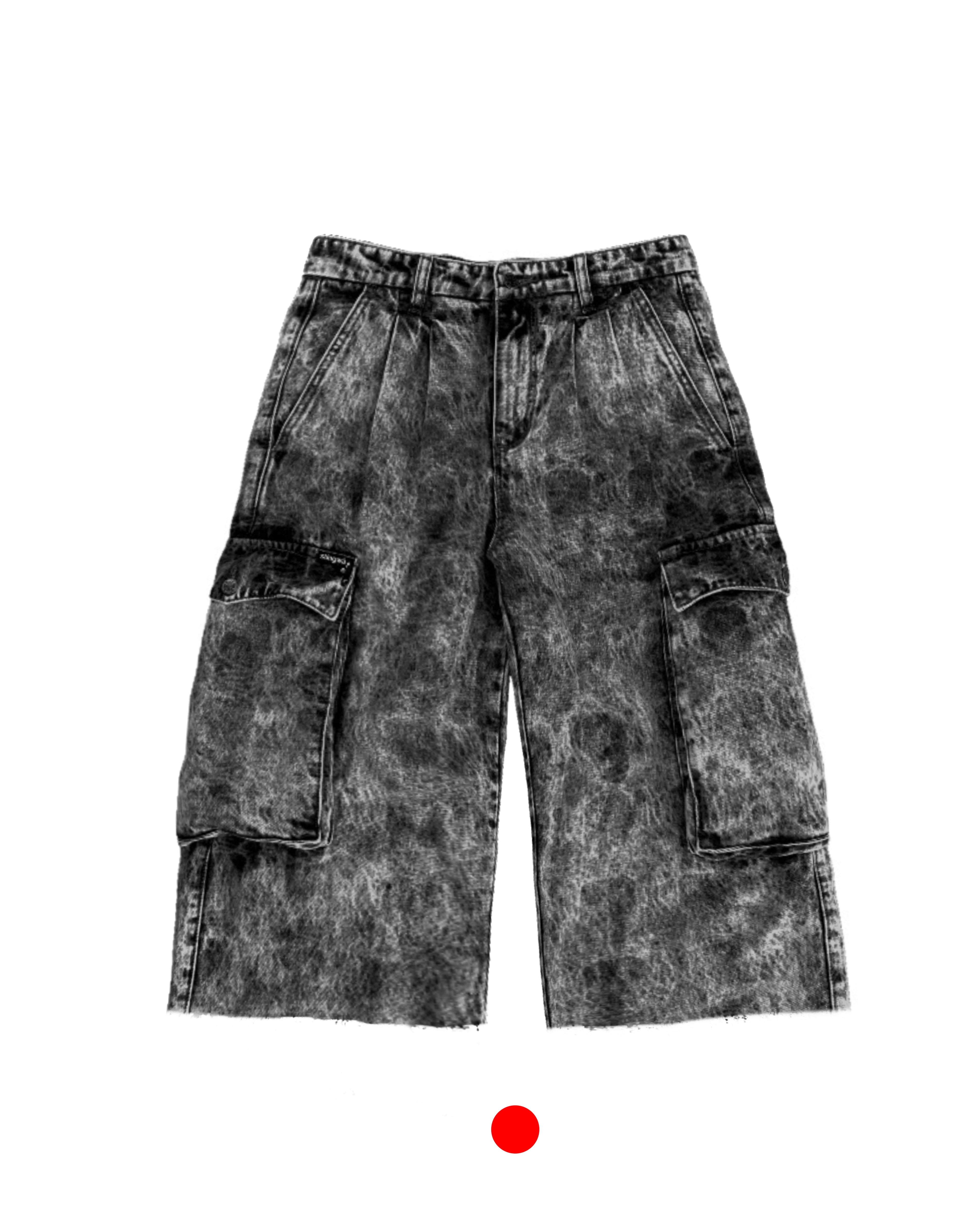 Red Sea Cargo Denim Shorts Black (Chained)