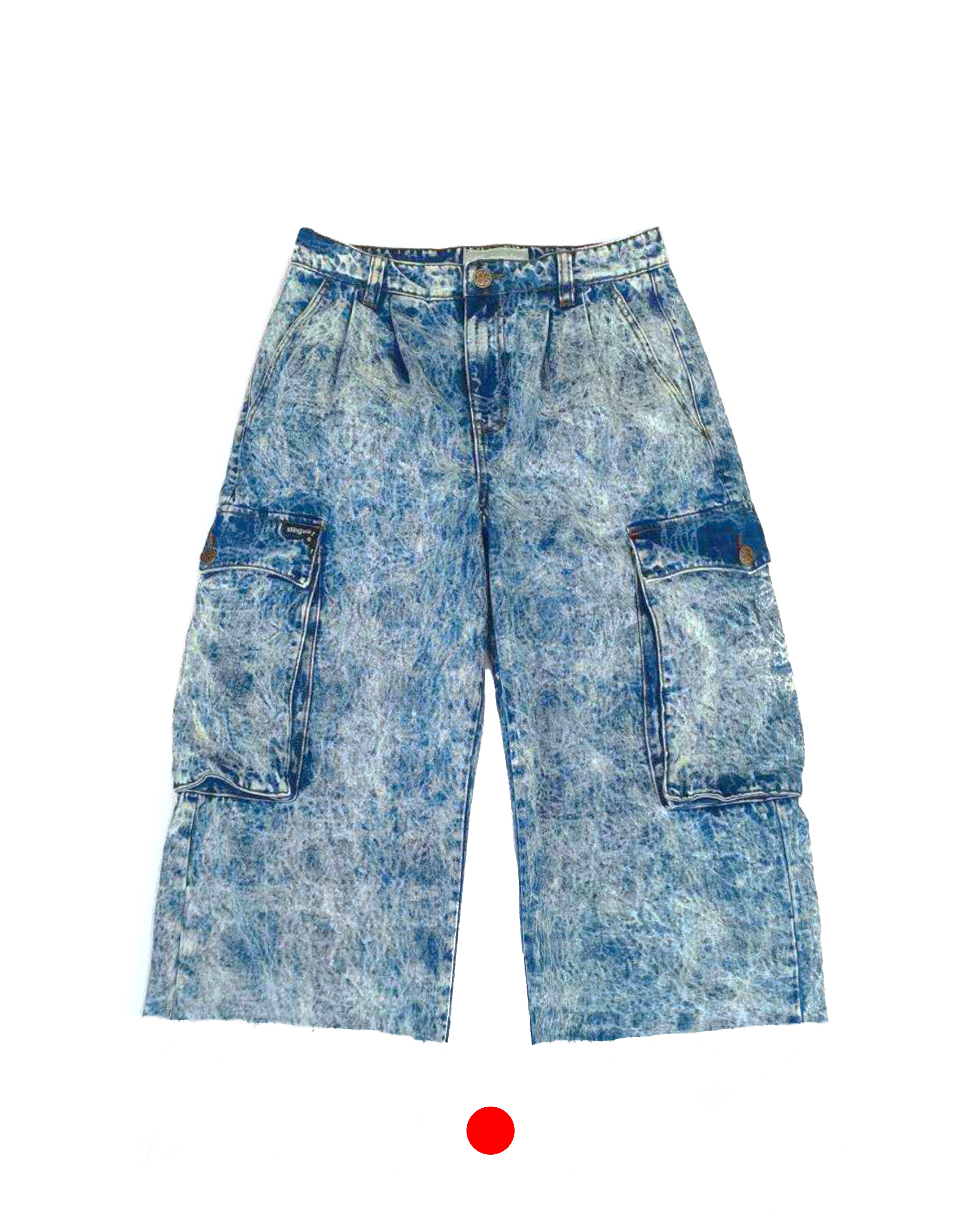 Red Sea Cargo Denim Shorts Blue