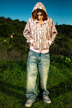 Moses Snake Thorn Zip Up Hoodie Pink Salt