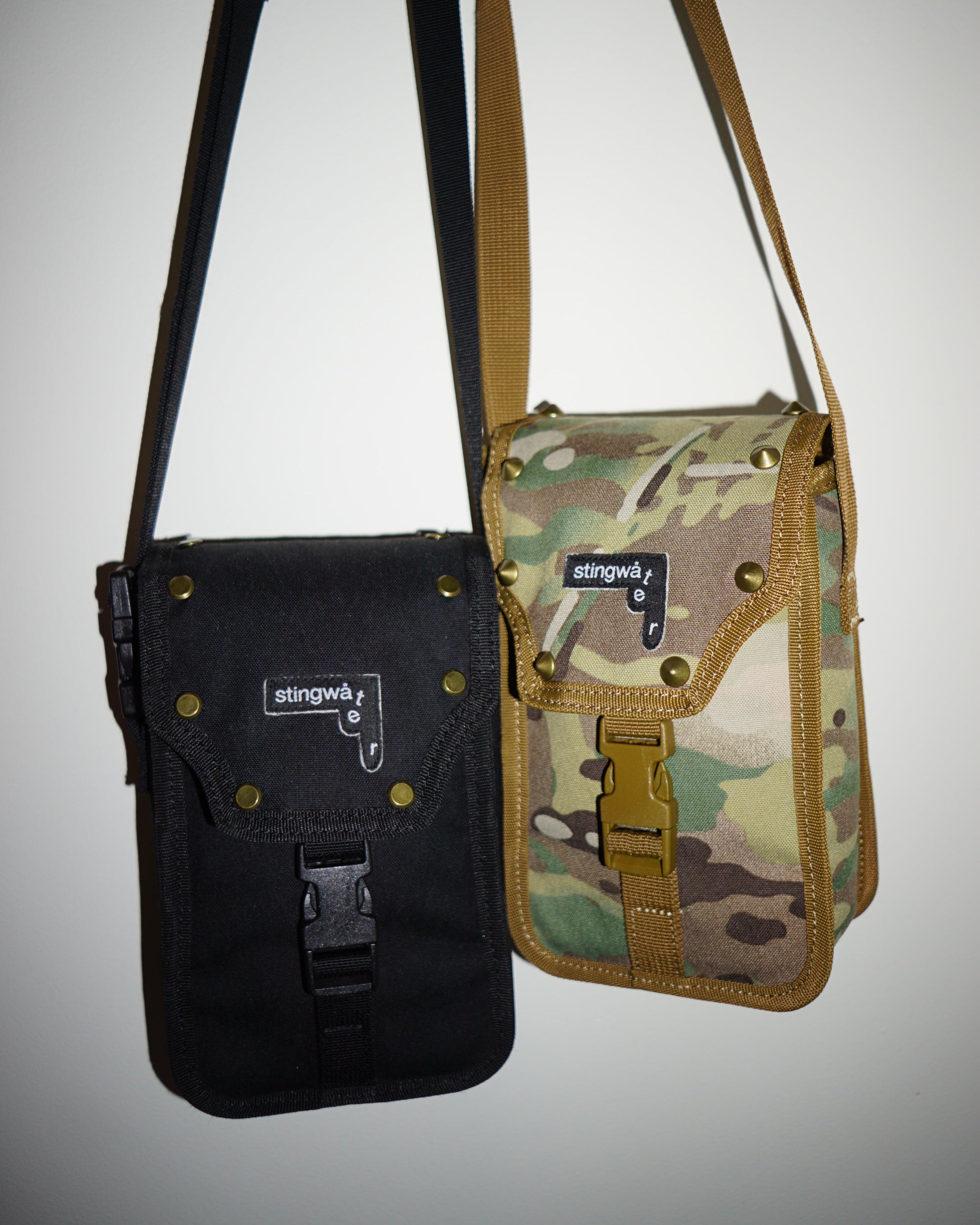 Studded Alpha Crossbody Bag Black