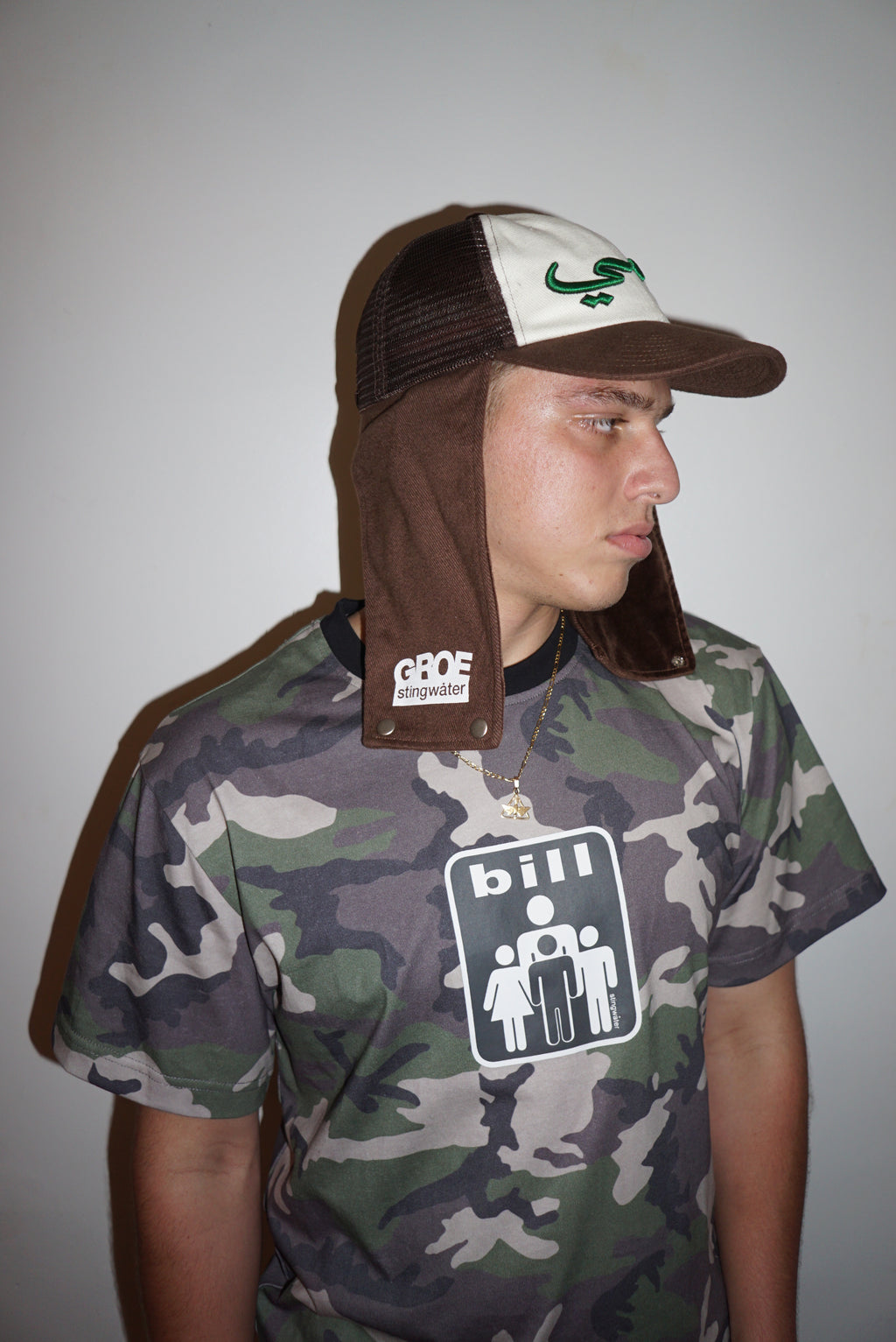 Arabic Trucker Hat Brown