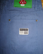 Vegan Suede Double Knee Canvas Pants Blue