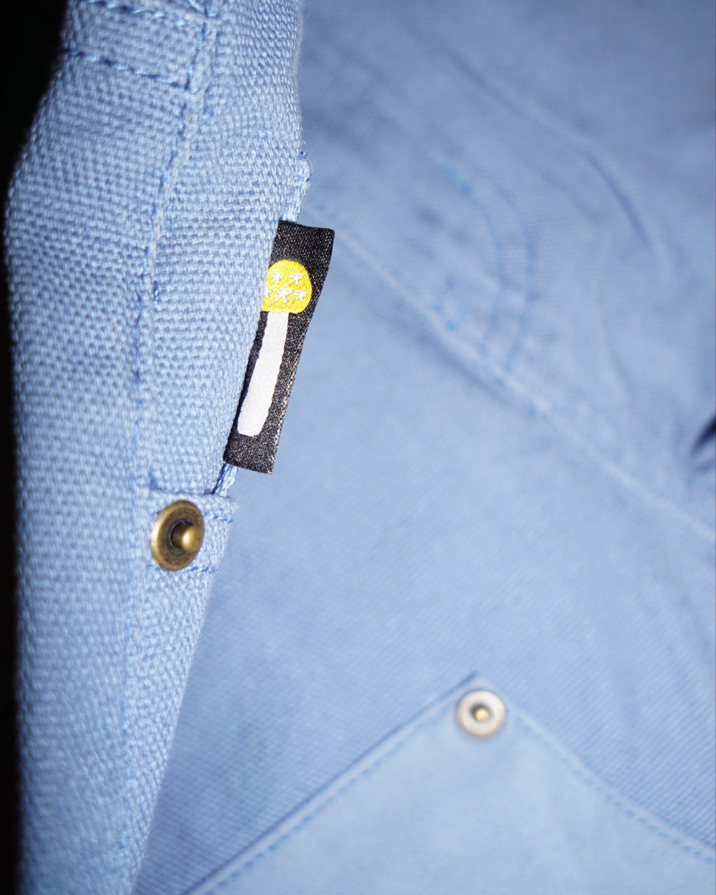 Vegan Suede Double Knee Canvas Pants Blue