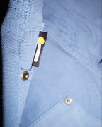 Vegan Suede Double Knee Canvas Pants Blue